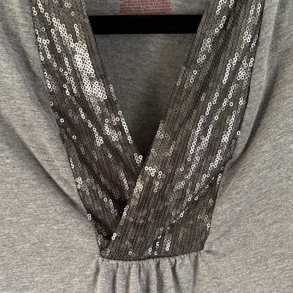 Merona Gray Sequin Accent Blouse - Picture 7 of 7